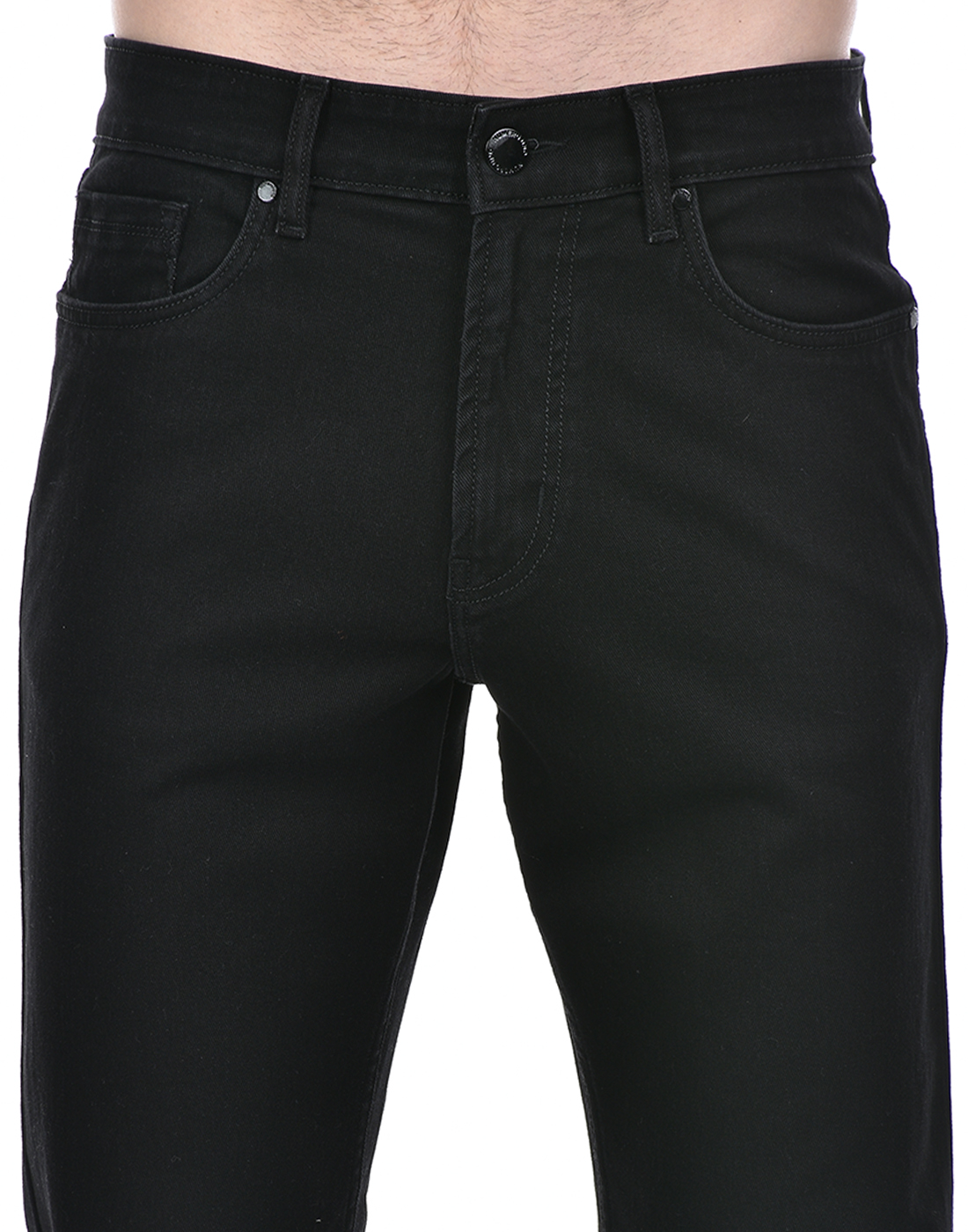 Numero Uno Men Tappered Fit Black Solid Sustainable Stretchable Jeans